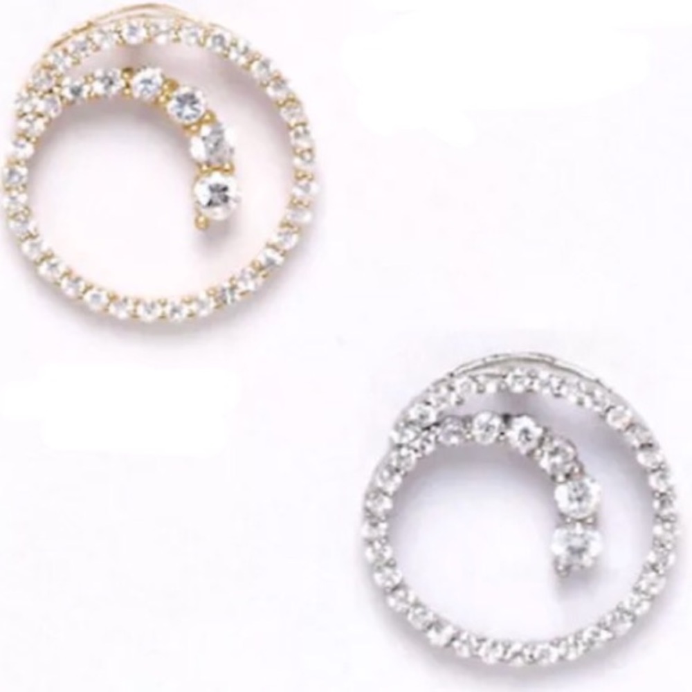 14K Solid Yellow/White Gold CZ Pendant - Picture 1 of 1